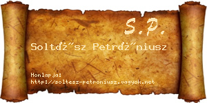 Soltész Petróniusz névjegykártya